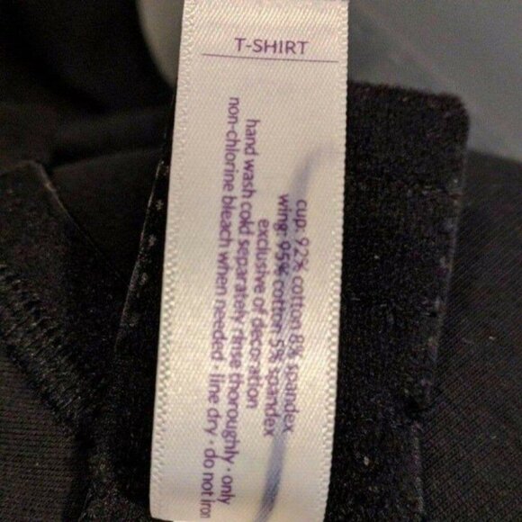 Lane Bryant Cacique Womens Bra T Shirt 40C Black Cotton Convertible Straps - Picture 6 of 6